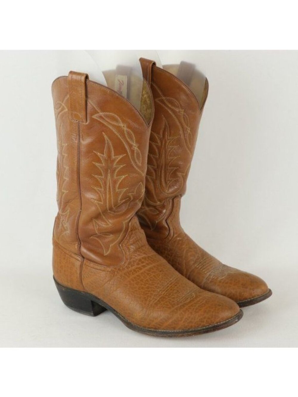 Tony Lama Gold Label Men's Size 9 Tan Leather Pointed Toe Western Boots